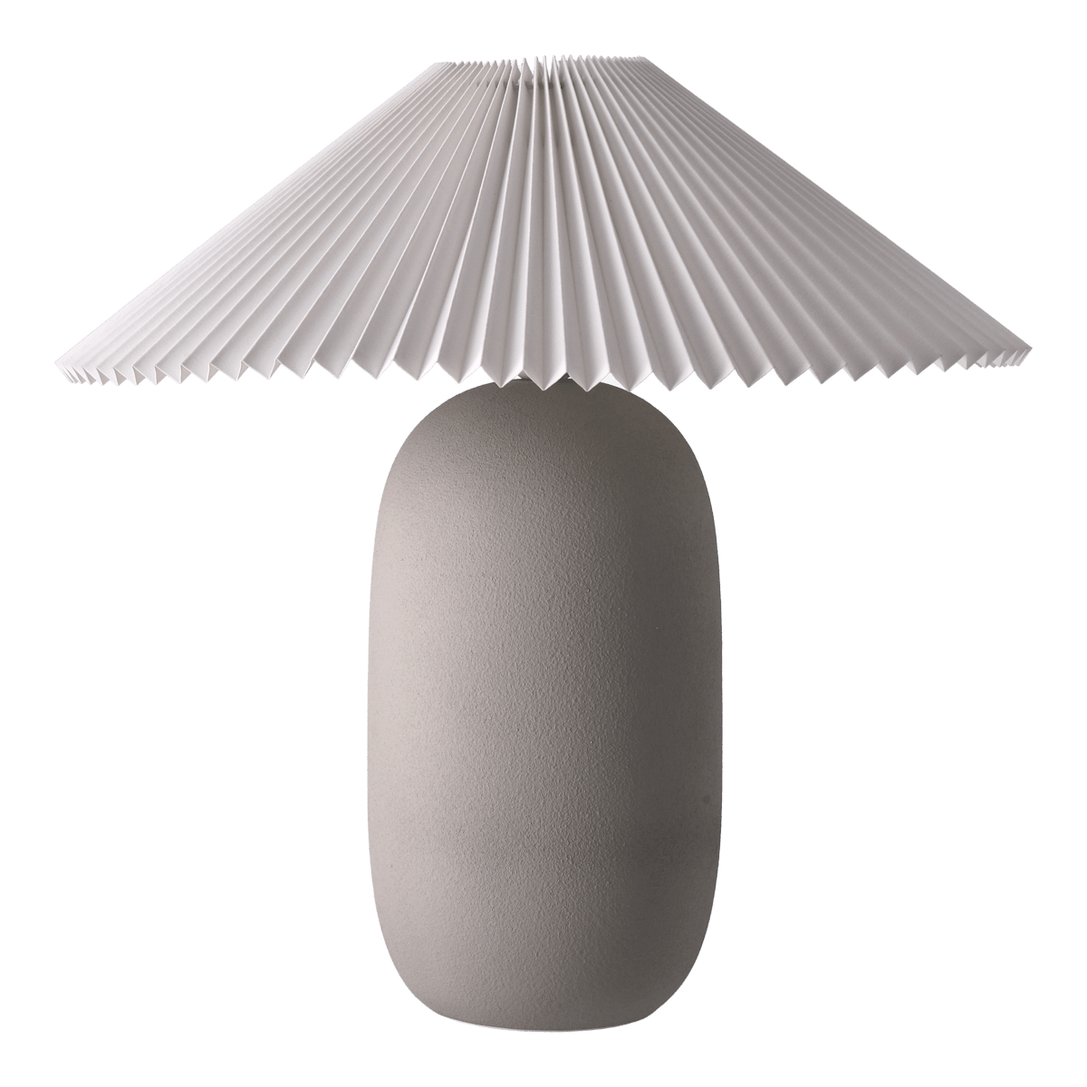 Scandi Living Boulder tafellamp 48 cm grey-pleated white Lampvoet