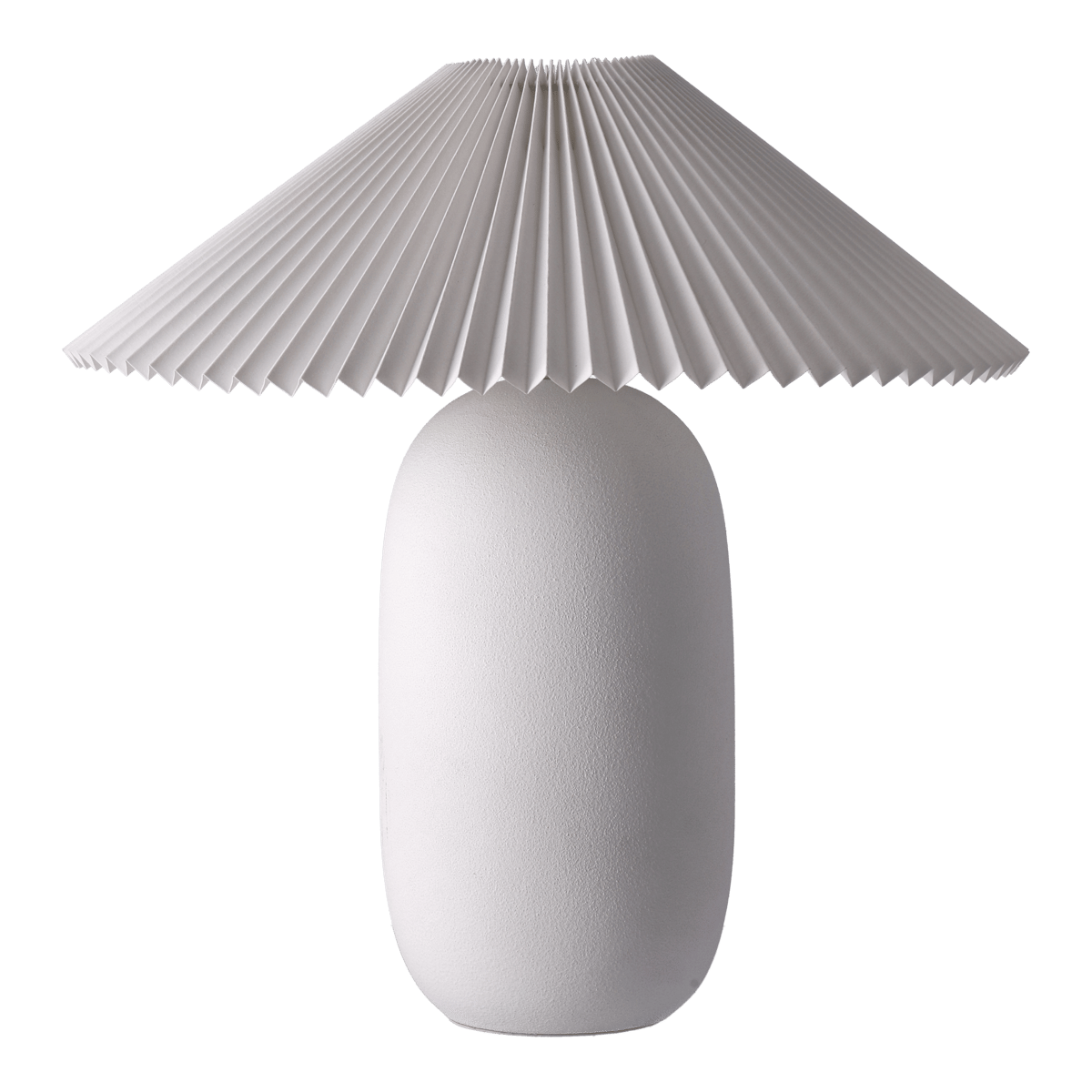 Scandi Living Boulder tafellamp 48 cm white-pleated white Lampvoet