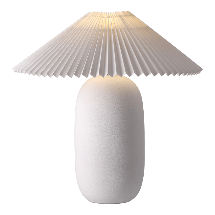 Boulder tafellamp 48 cm white-pleated white - Lampvoet - Scandi Living