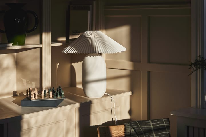 Boulder tafellamp 48 cm white-pleated white Scandi Living