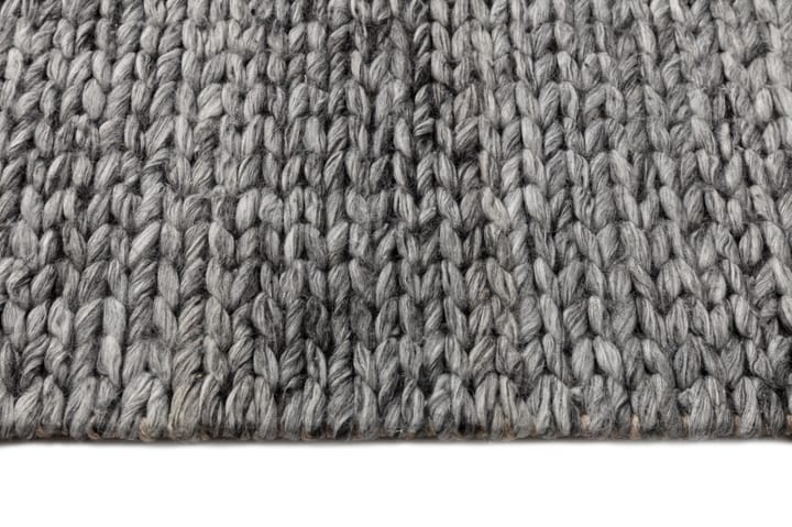 Braided wollen vloerkleed donkergrijs, 200x300 cm Scandi Living