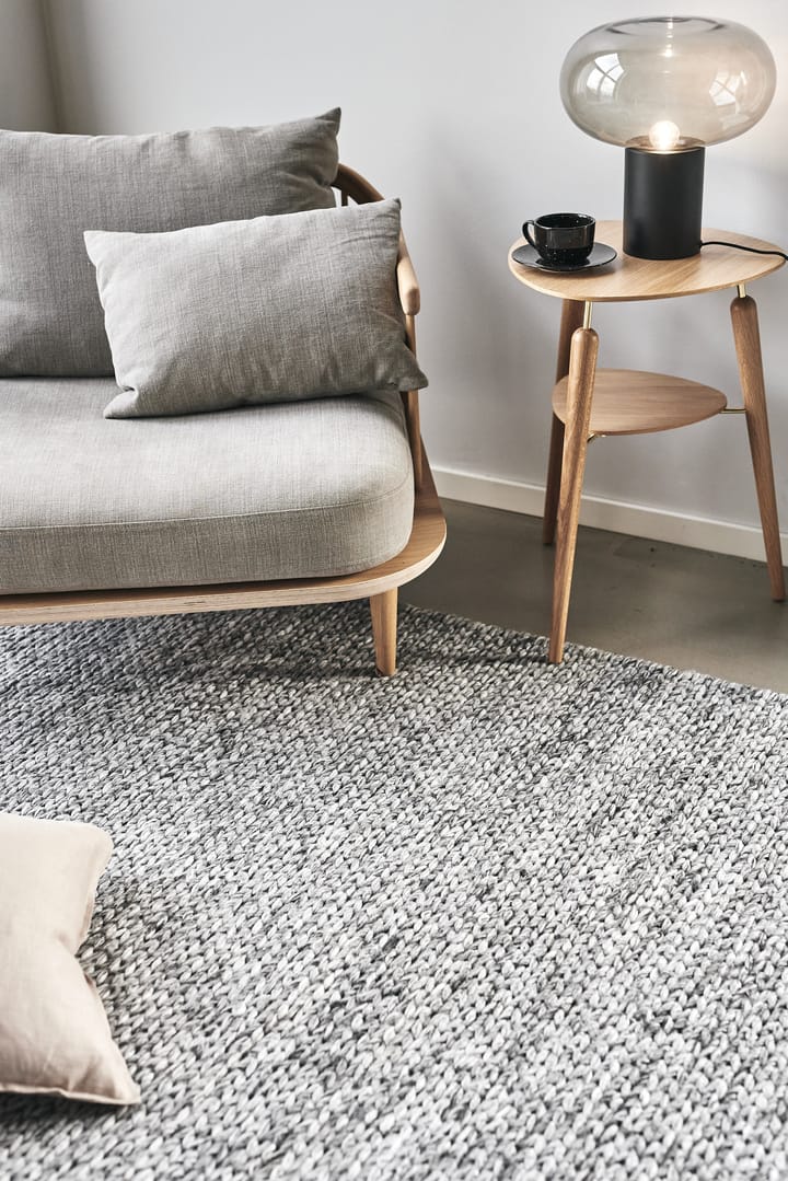Braided wollen vloerkleed donkergrijs, 200x300 cm Scandi Living