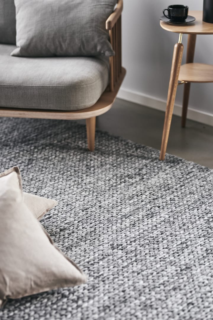 Braided wollen vloerkleed donkergrijs, 200x300 cm Scandi Living