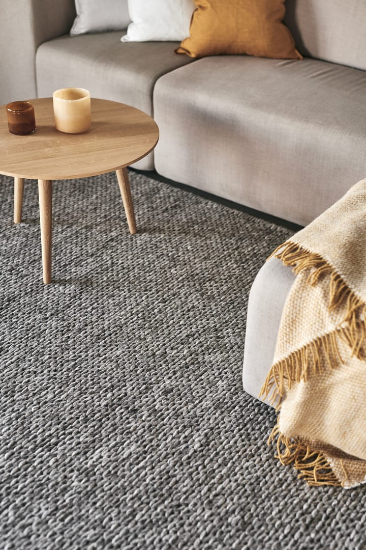 Braided wollen vloerkleed natuurgrijs, 200x300 cm Scandi Living
