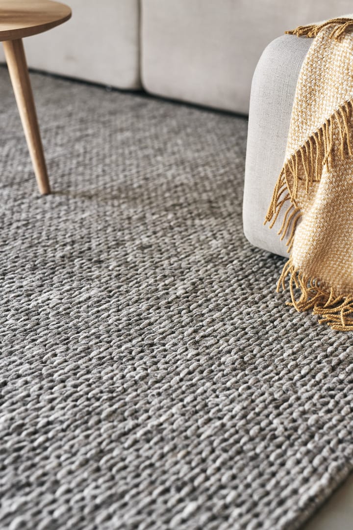 Braided wollen vloerkleed natuurgrijs, 200x300 cm Scandi Living