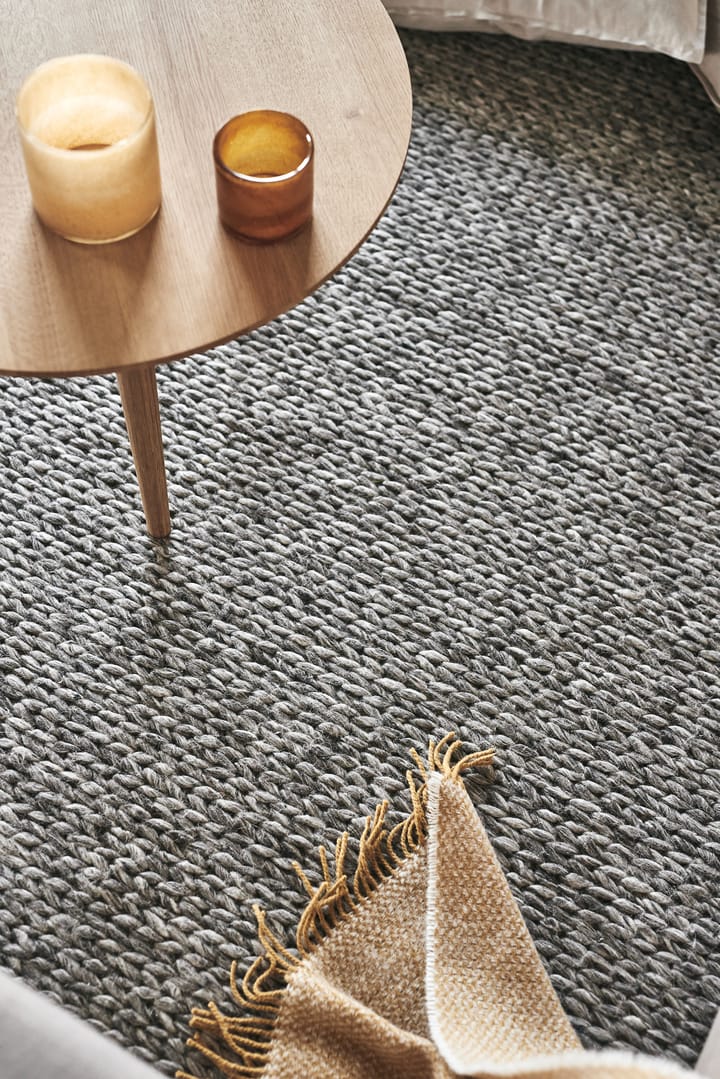 Braided wollen vloerkleed natuurgrijs, 200x300 cm Scandi Living