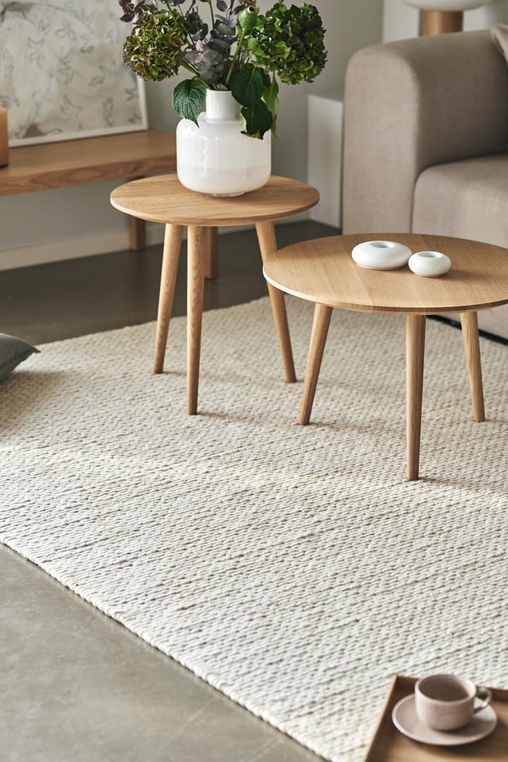 Braided wollen vloerkleed natuurwit, 170x240 cm Scandi Living