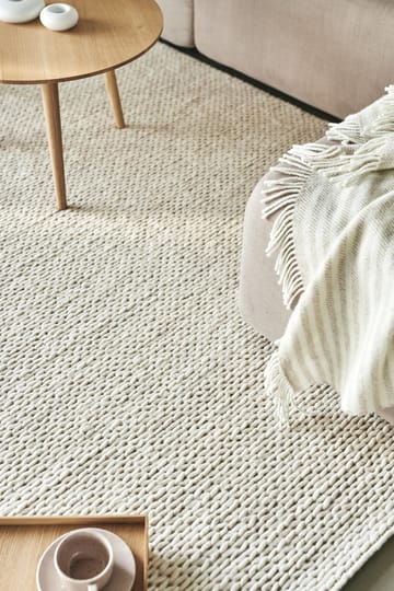 Braided wollen vloerkleed natuurwit - 170x240 cm - Scandi Living