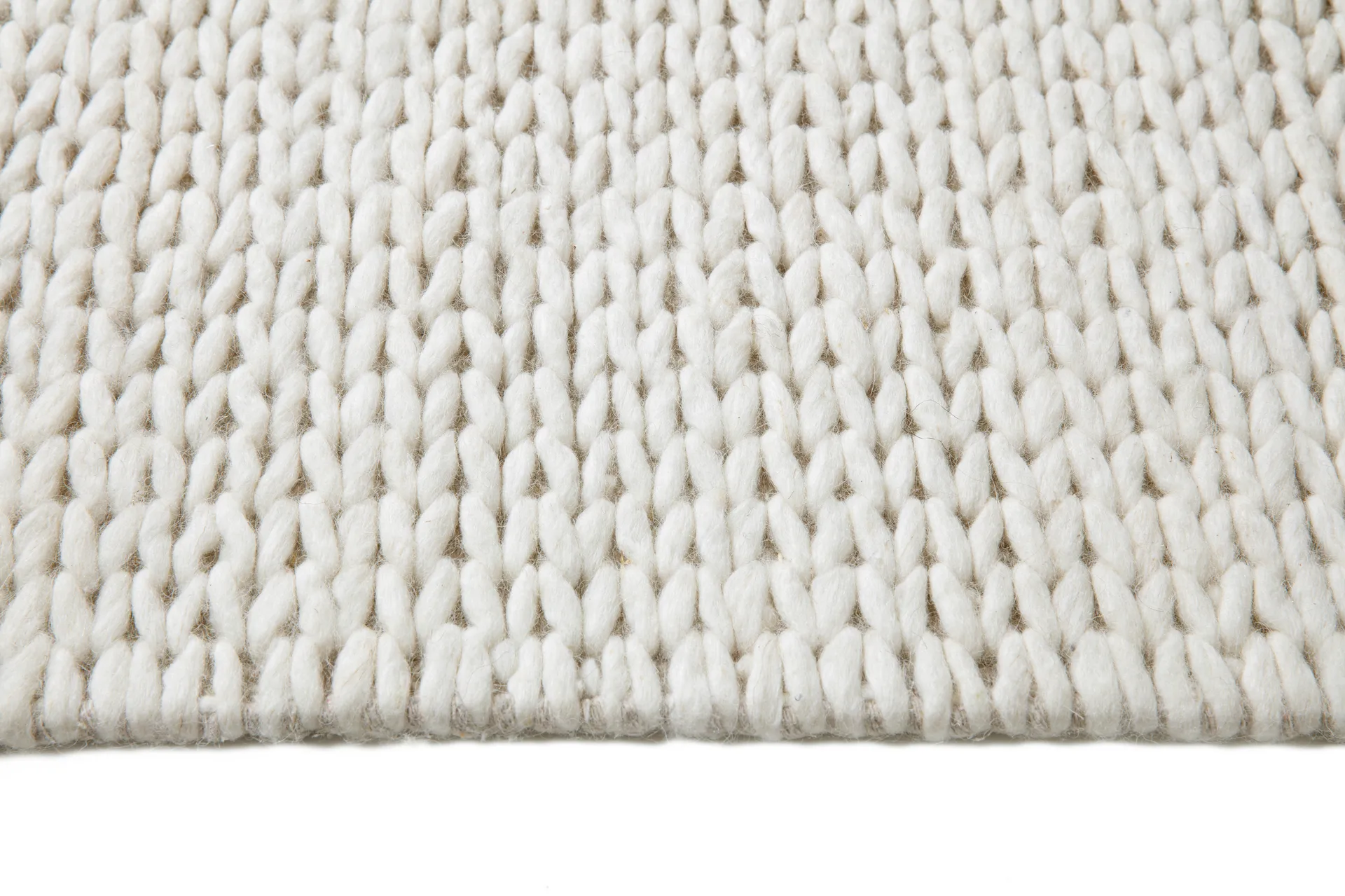 Braided wollen vloerkleed natuurwit, 200x300 cm Scandi Living