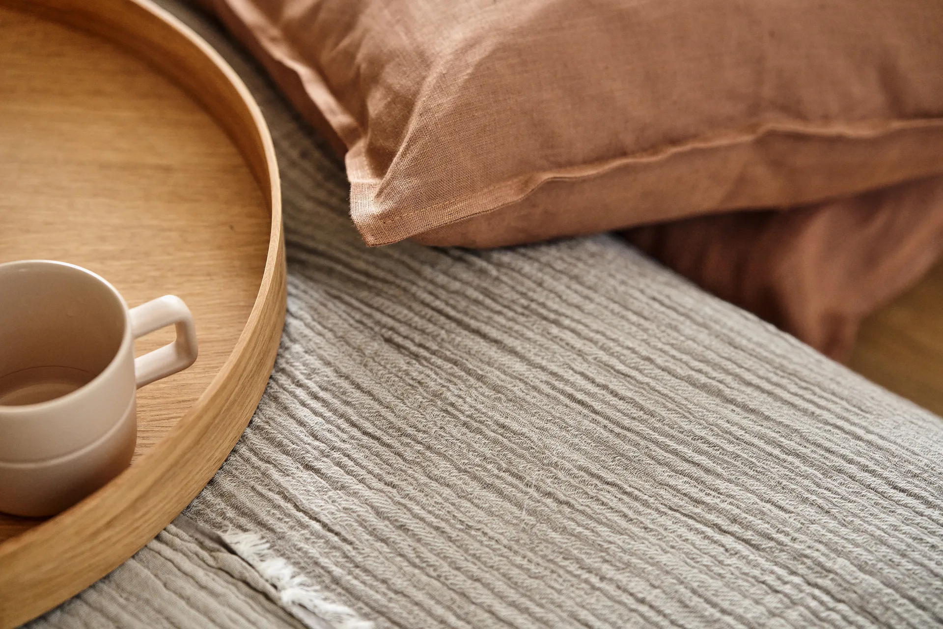 Breeze sprei 260x260cm, Grijs Scandi Living