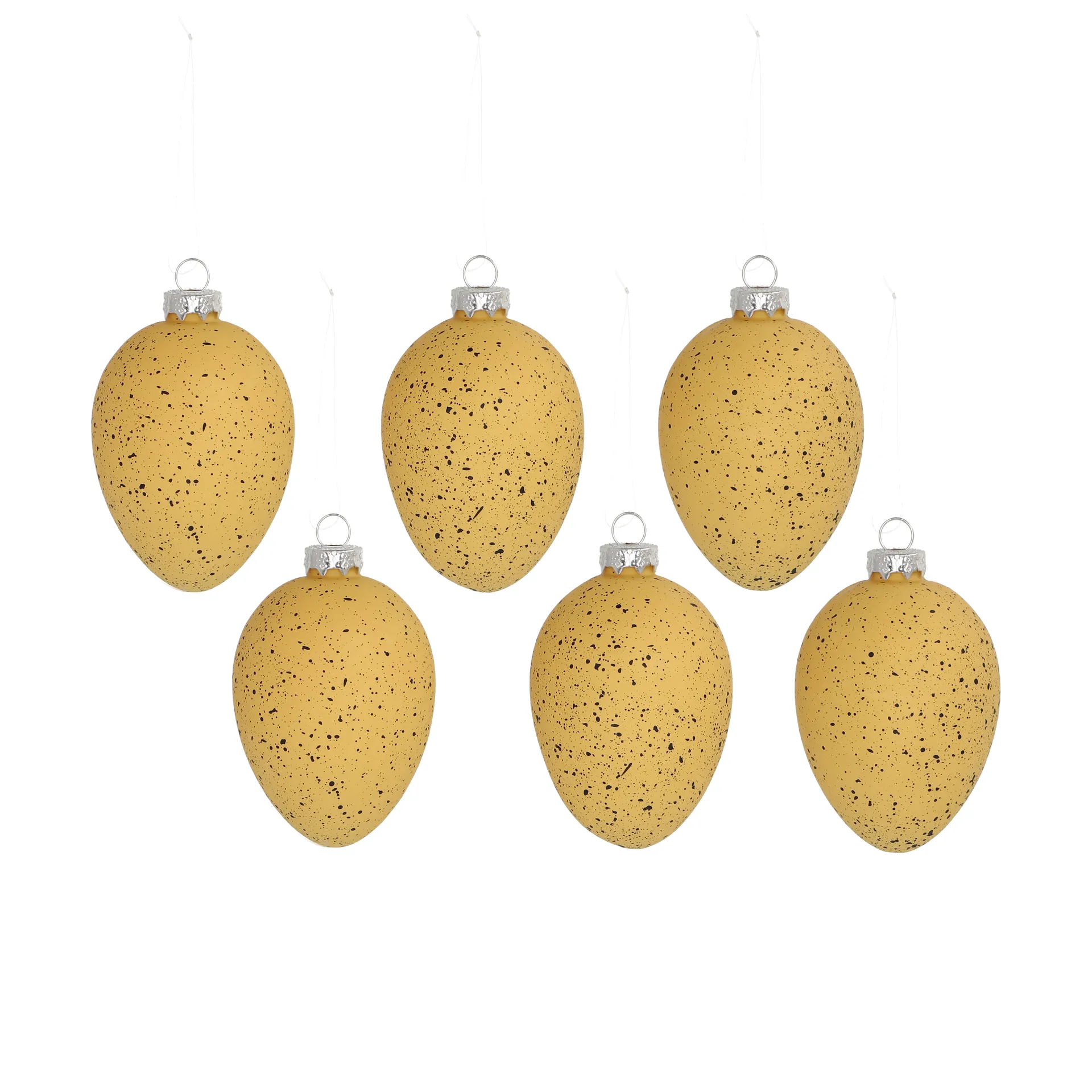 Brooding glazen eieren 8 cm 6-pack, Geel Scandi Living