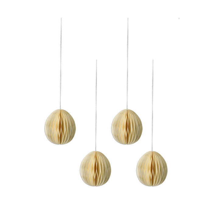 Brooding papieren eieren 7 cm 6-pack, Geel Scandi Living