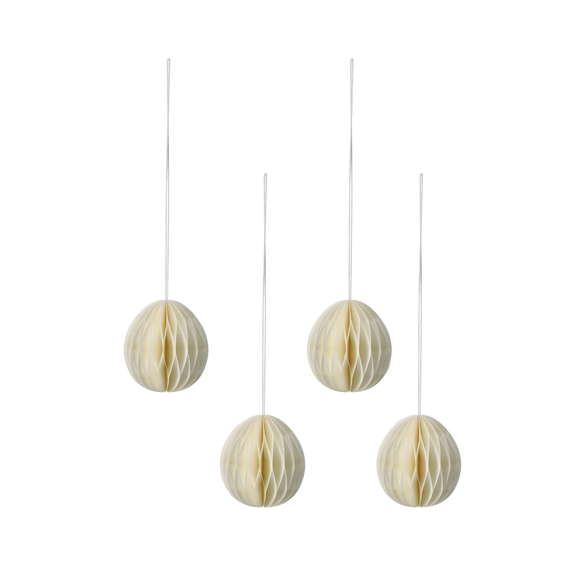 Brooding papieren eieren 7 cm 6-pack, Wit Scandi Living