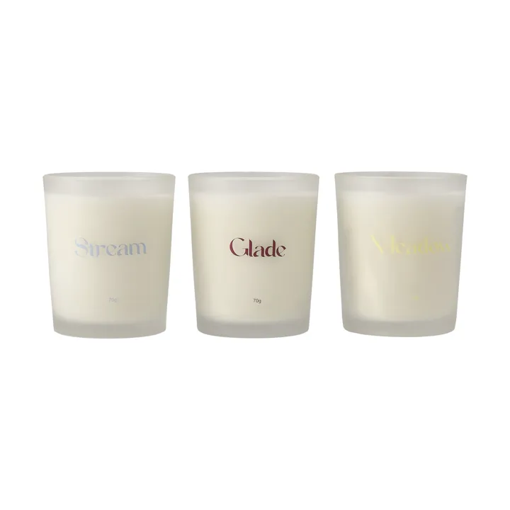 Cadeauverpakking geurkaars 70g 3-pack - Stream/Glade/Meadow - Scandi Living