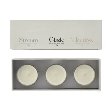 Cadeauverpakking geurkaars 70g 3-pack - Stream/Glade/Meadow - Scandi Living