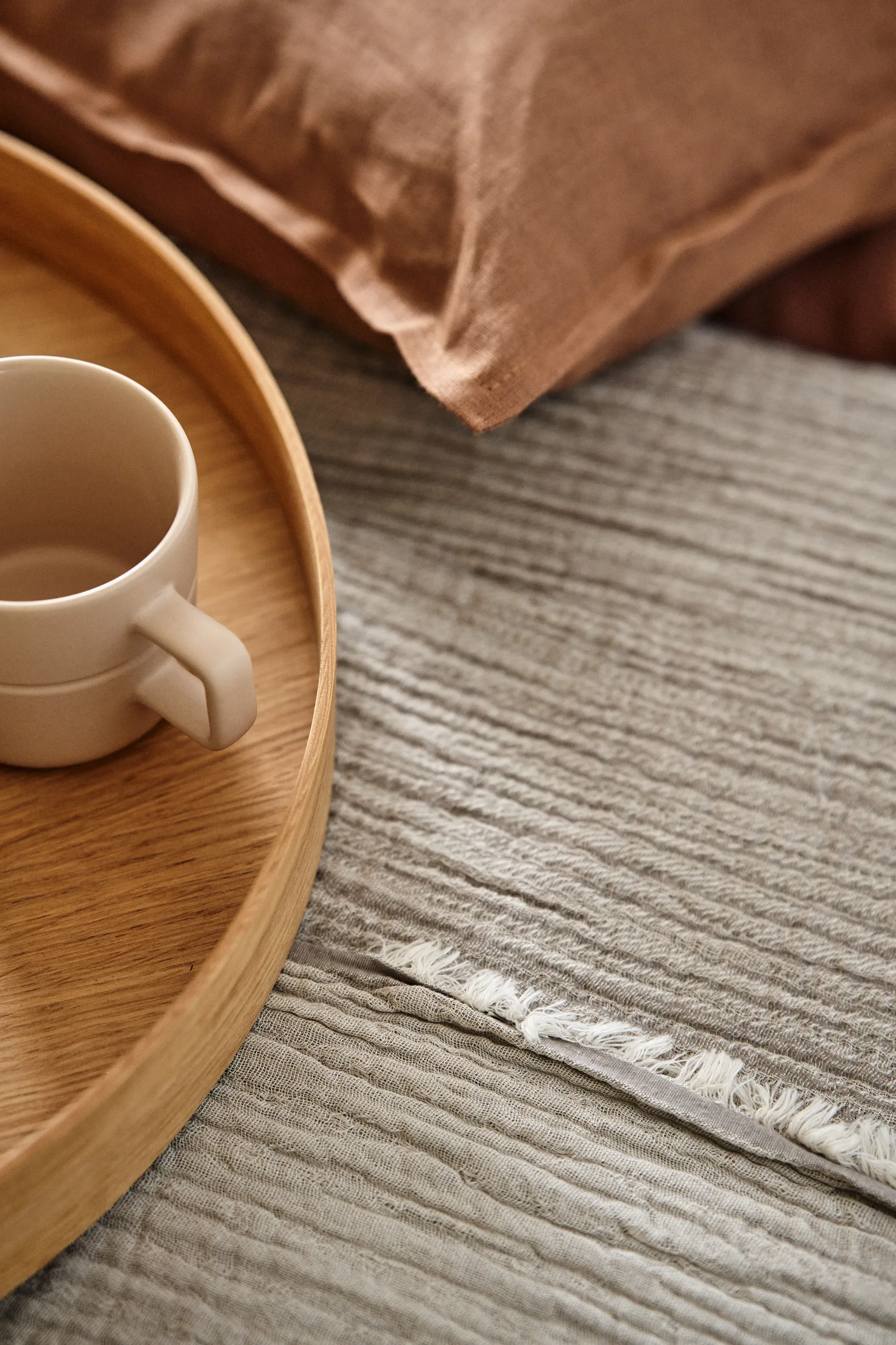 Calm kussenhoes linnen 40x60 cm, Almond Brown Scandi Living