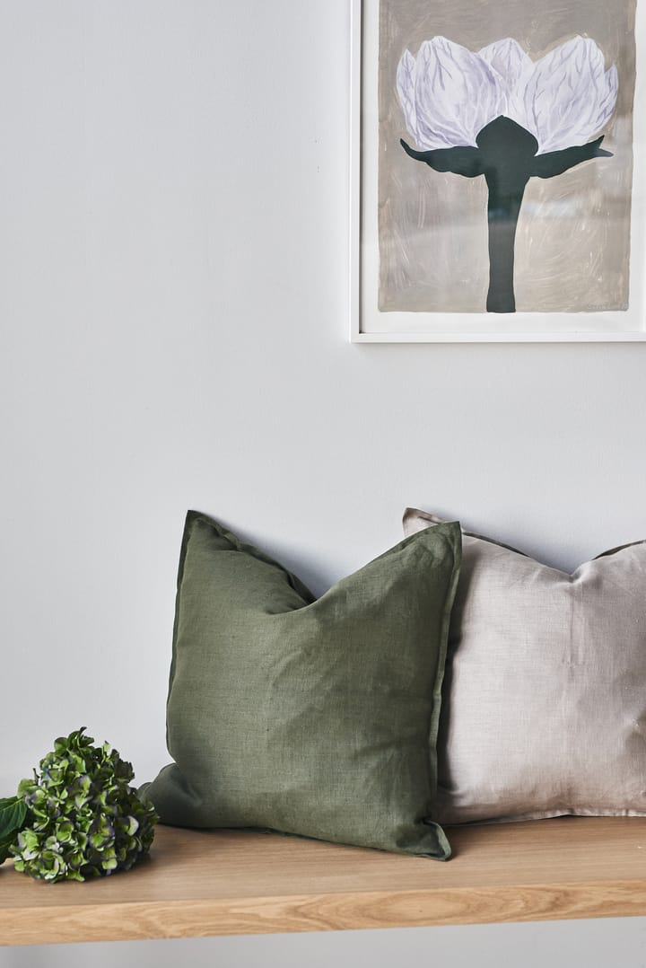 Calm kussenhoes linnen 50x50 cm, Forest Green Scandi Living