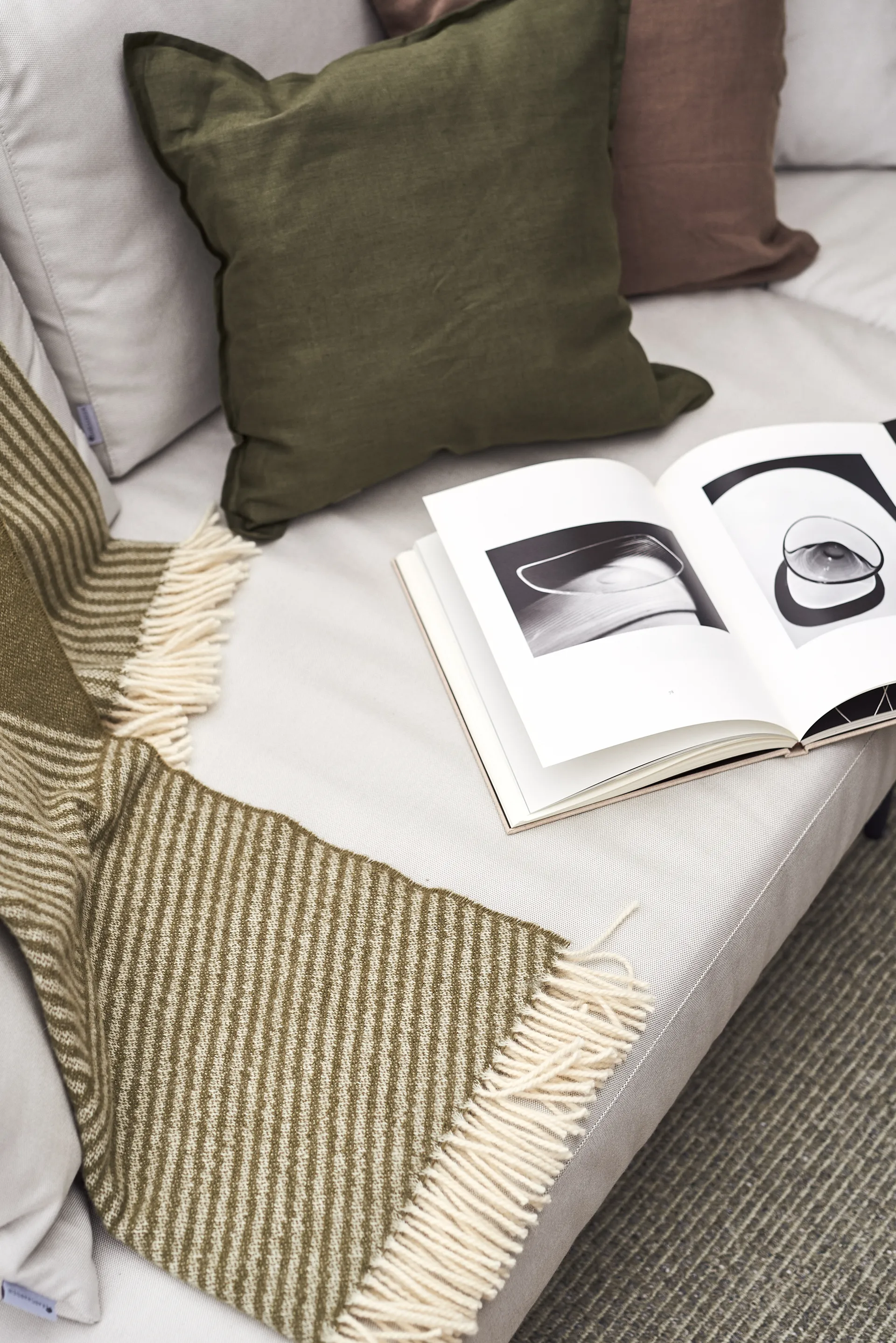 Calm kussenhoes linnen 50x50 cm, Forest Green Scandi Living