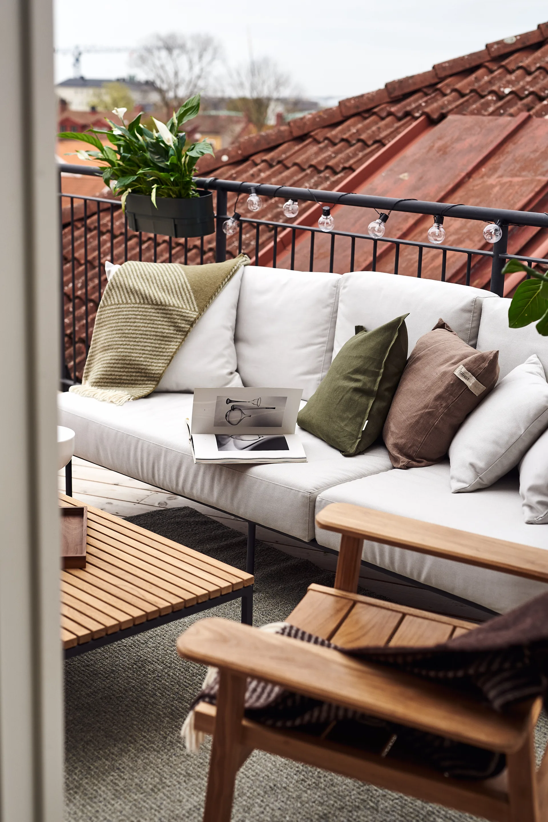 Calm kussenhoes linnen 50x50 cm, Forest Green Scandi Living