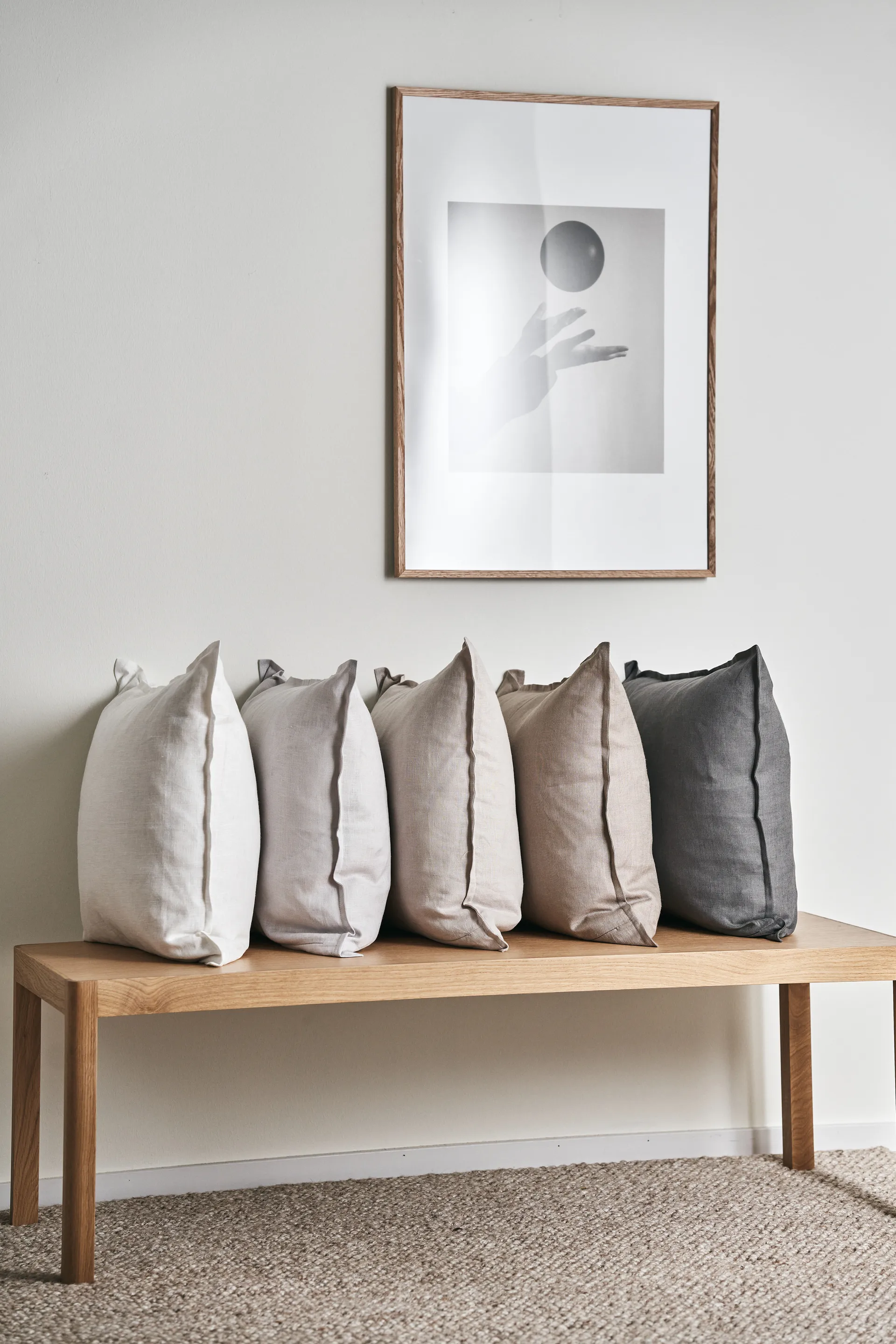 Calm kussenhoes linnen 50x50 cm, Greige Scandi Living