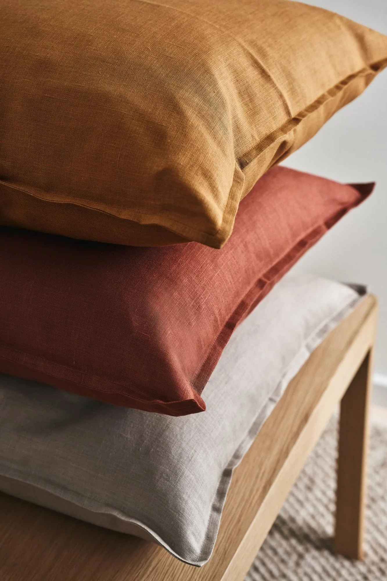 Calm kussenhoes linnen 50x50 cm, Mustard Scandi Living