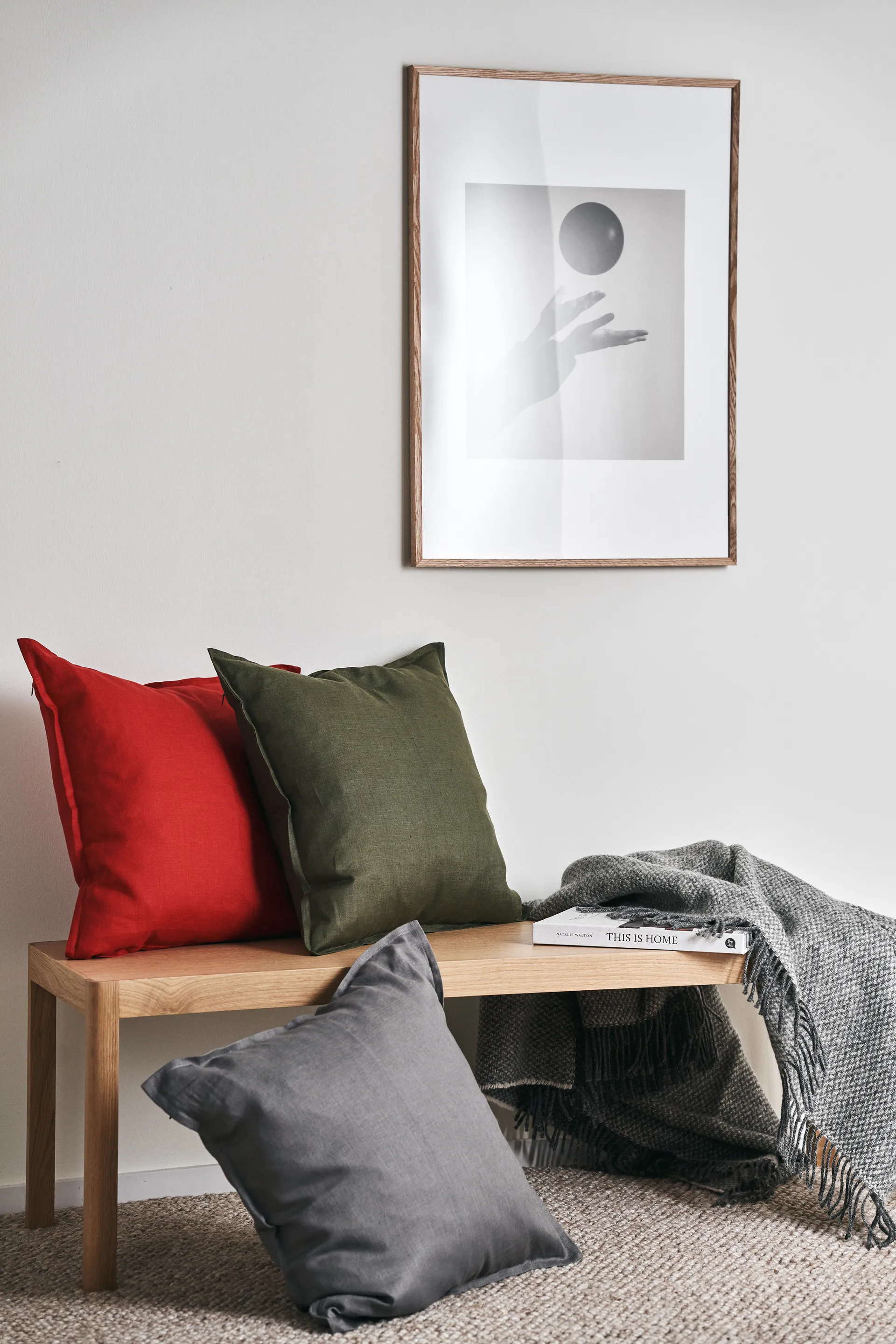 Calm kussenhoes linnen 50x50 cm, Red Scandi Living