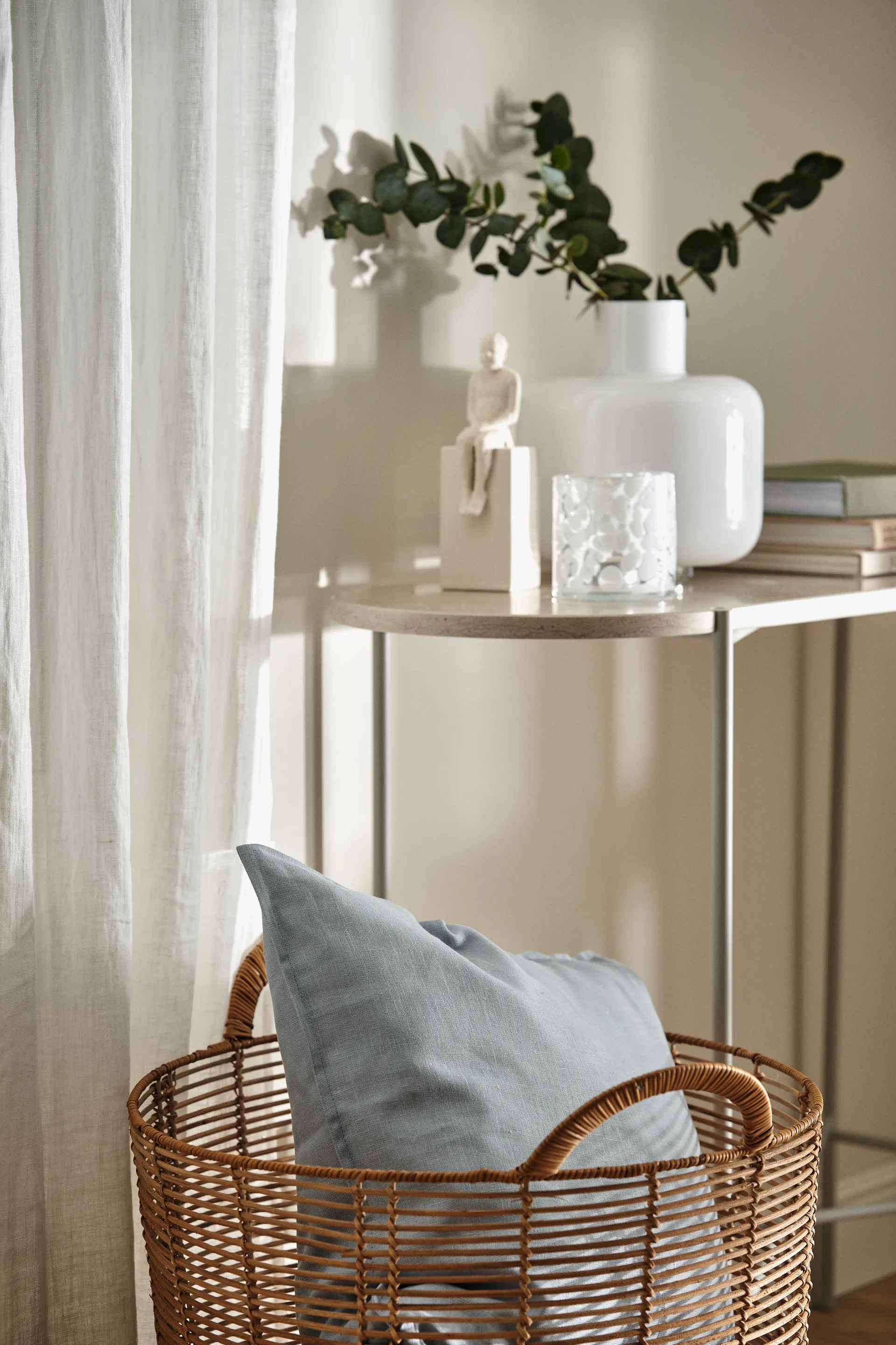 Calm kussenhoes linnen 50x50 cm, Sky Blue Scandi Living