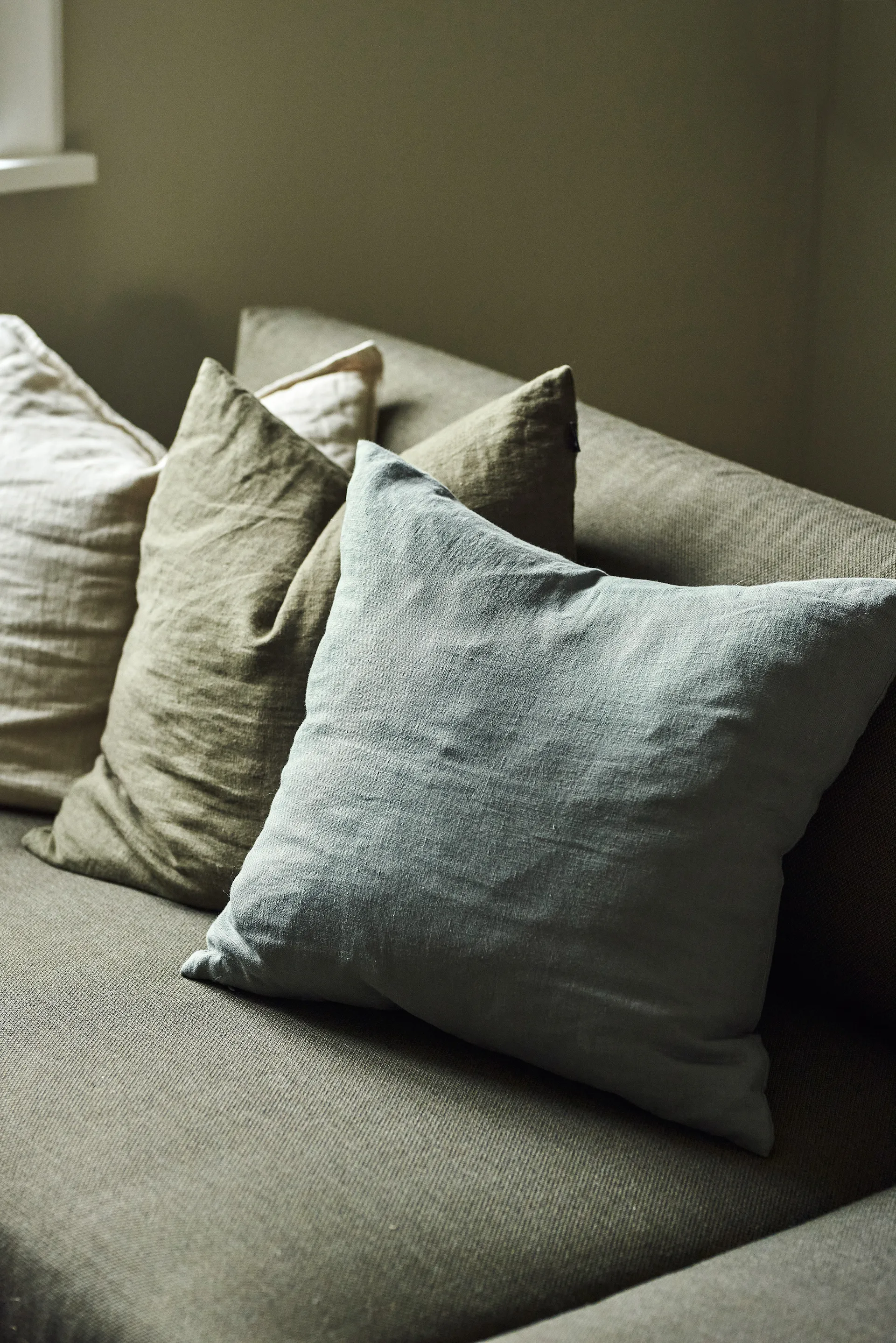 Calm kussenhoes linnen 50x50 cm, Smokey Blue Scandi Living