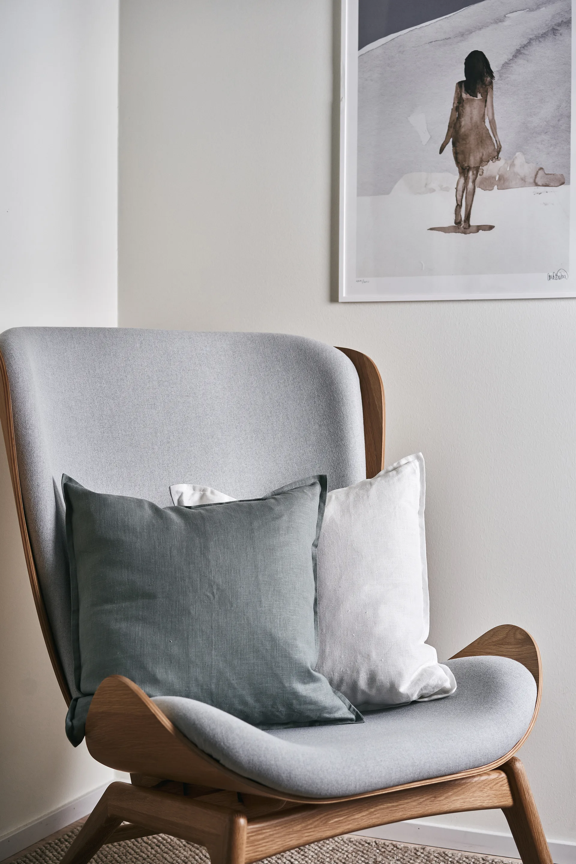 Calm kussenhoes linnen 50x50 cm, Smokey Blue Scandi Living