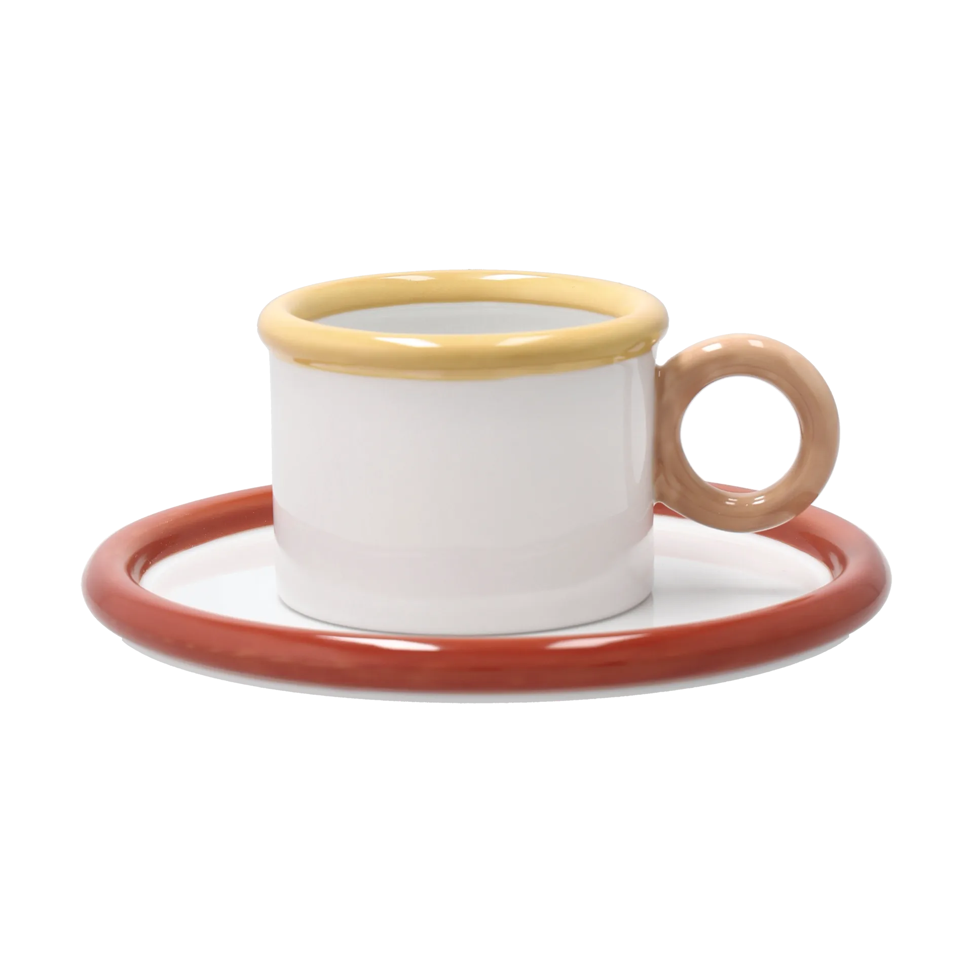 Chunky kop met schotel, Rood-geel Scandi Living