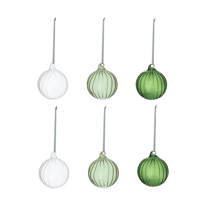 Clarity kerstbal 6-delig - Groen - Scandi Living