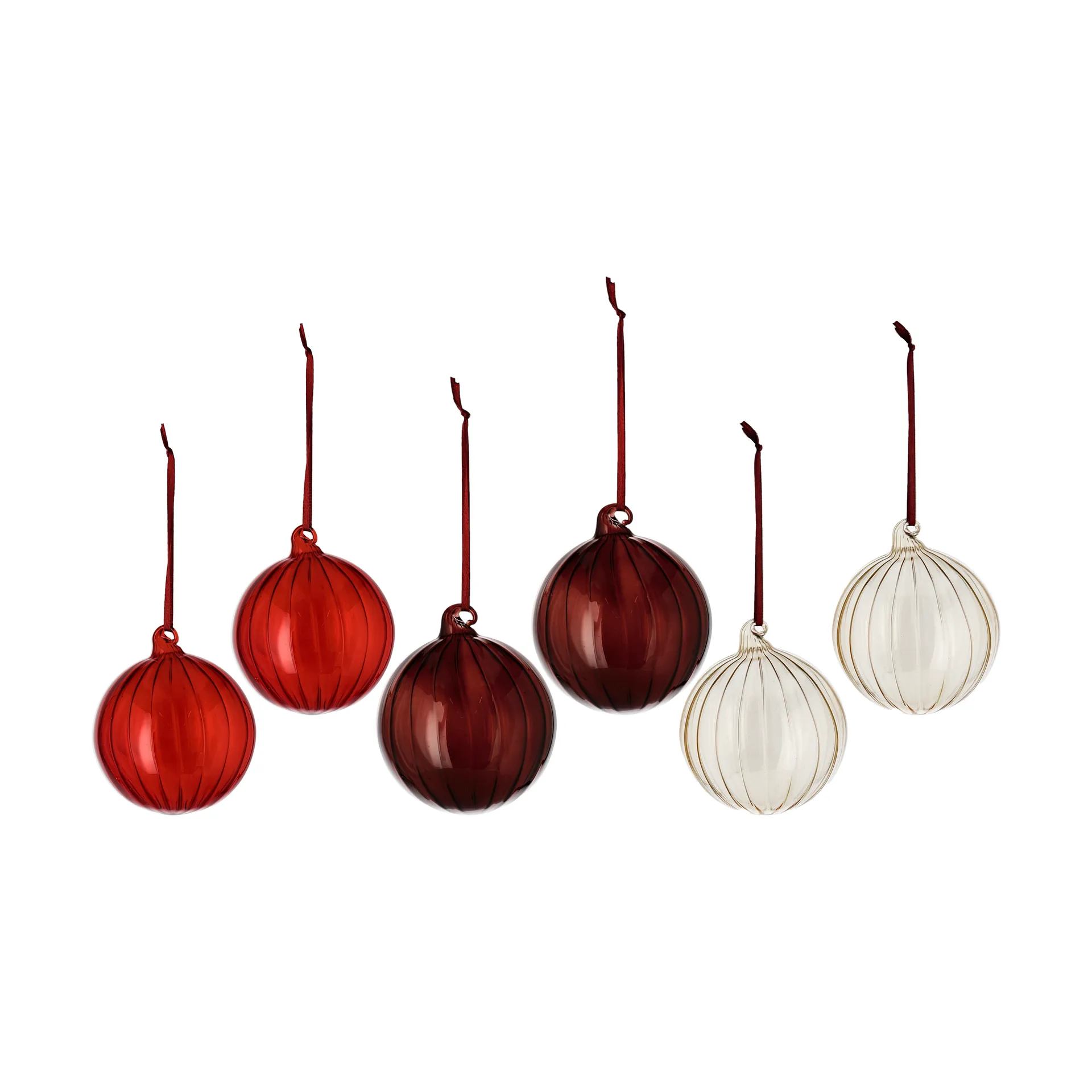 Clarity kerstbal Ø8 cm 6-pack, Rood Scandi Living