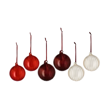 Clarity kerstbal Ø8 cm 6-pack - Rood - Scandi Living