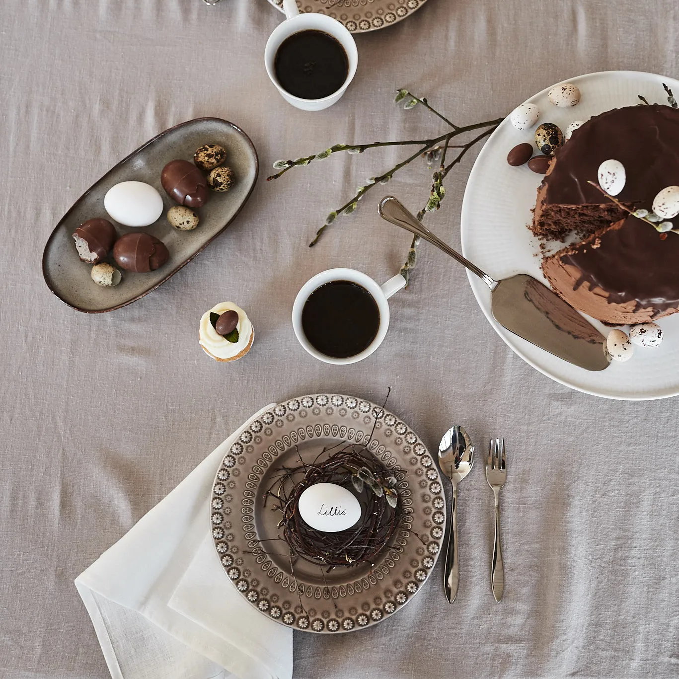 Clean servetten 45 x 45 cm 4-pack, white Scandi Living