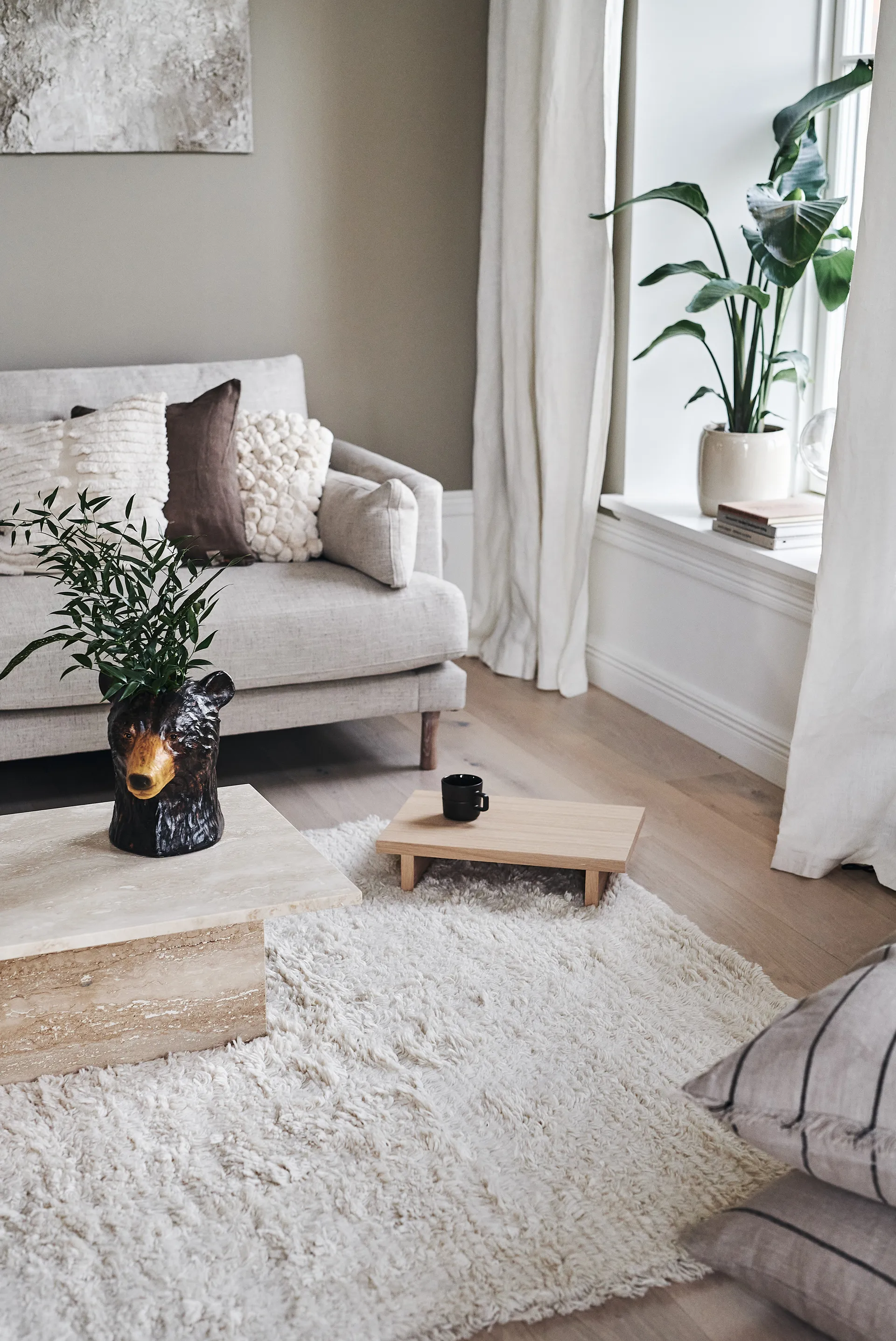 Cozy wollen vloerkleed natuurwit, 170x240 cm Scandi Living