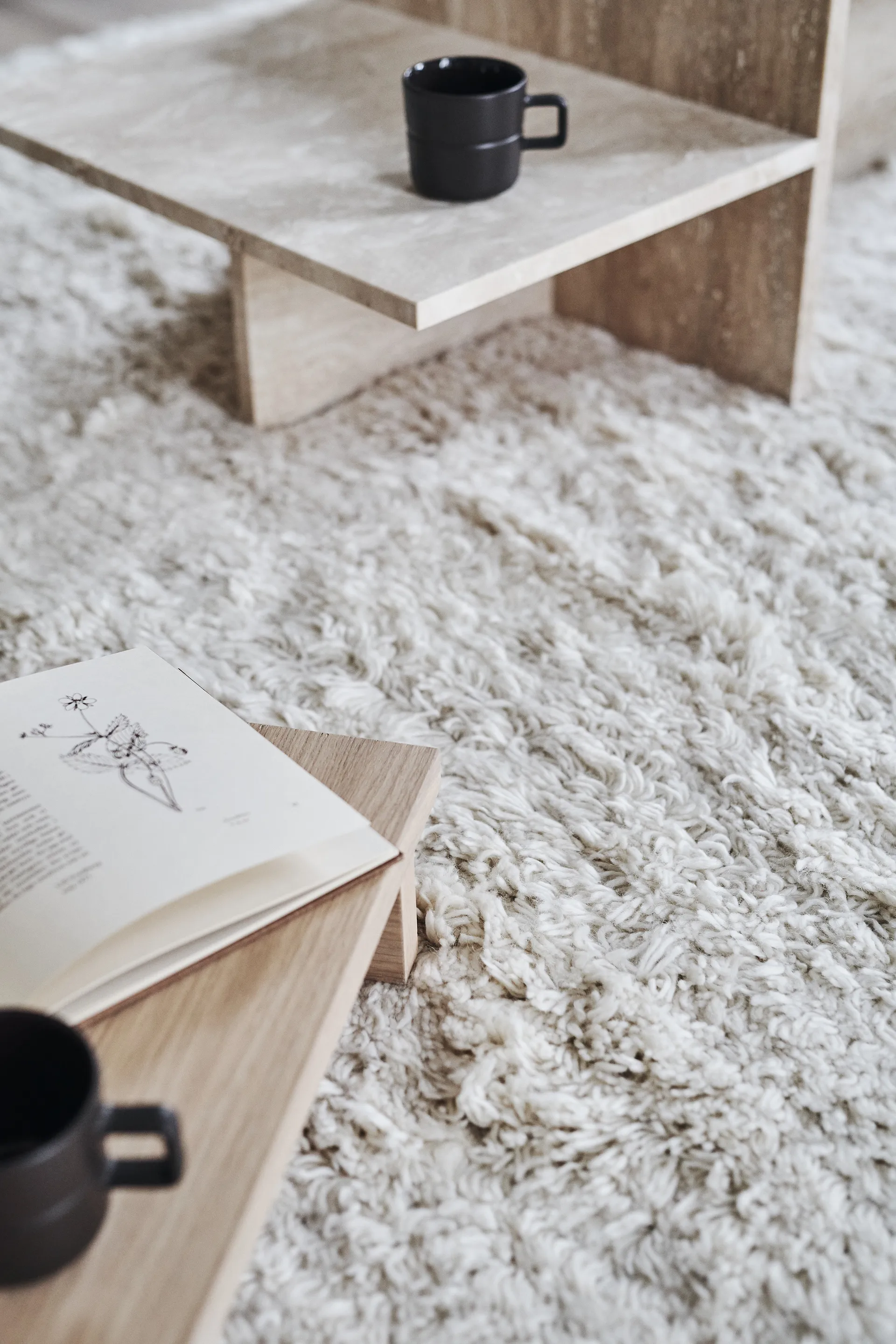 Cozy wollen vloerkleed natuurwit, 200x300 cm Scandi Living