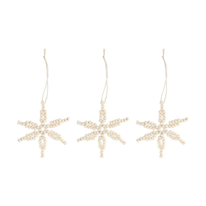 Craft kerstboomhanger sneeuwvlok 3-pack - Naturel - Scandi Living