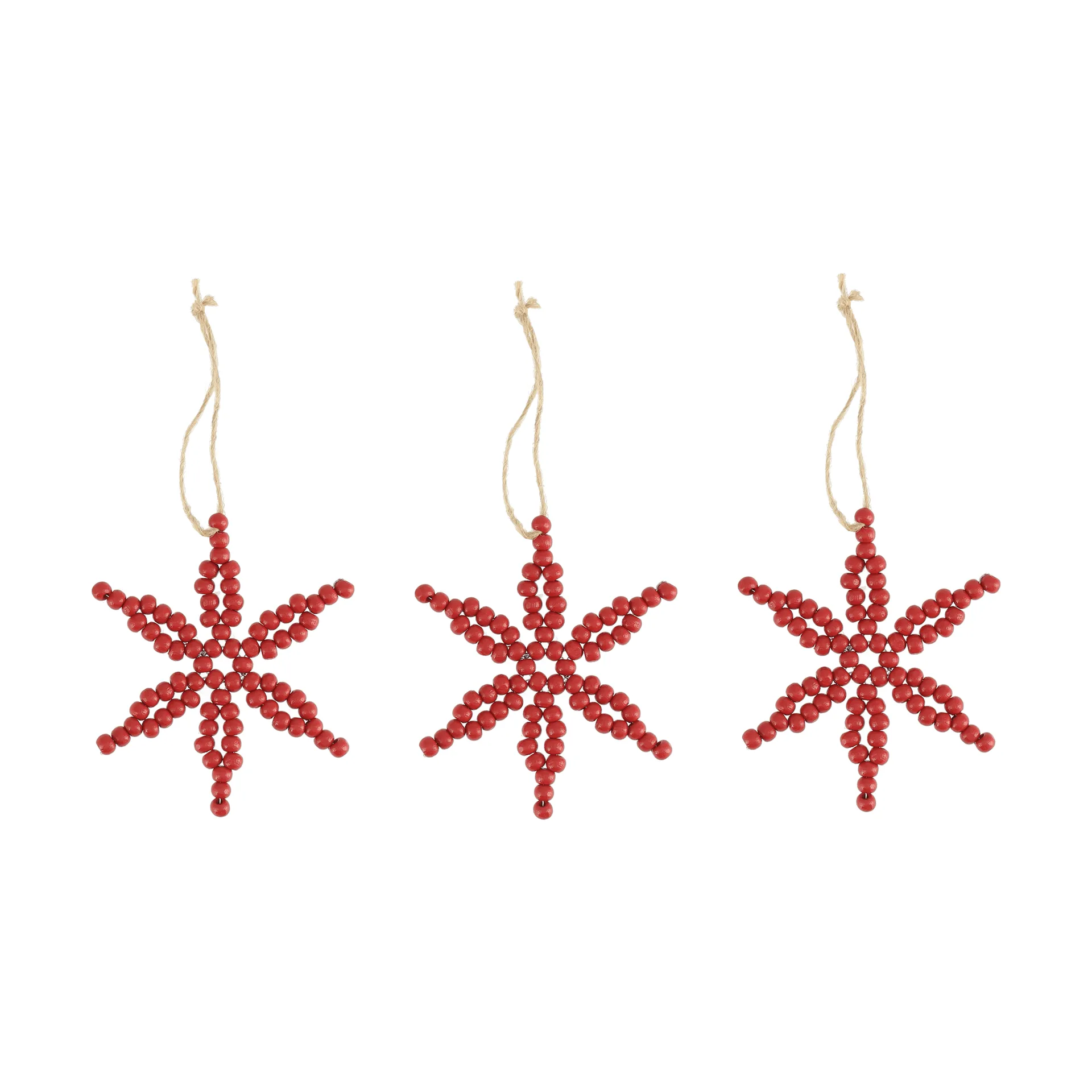 Craft kerstboomhanger sneeuwvlok 3-pack, Rood Scandi Living