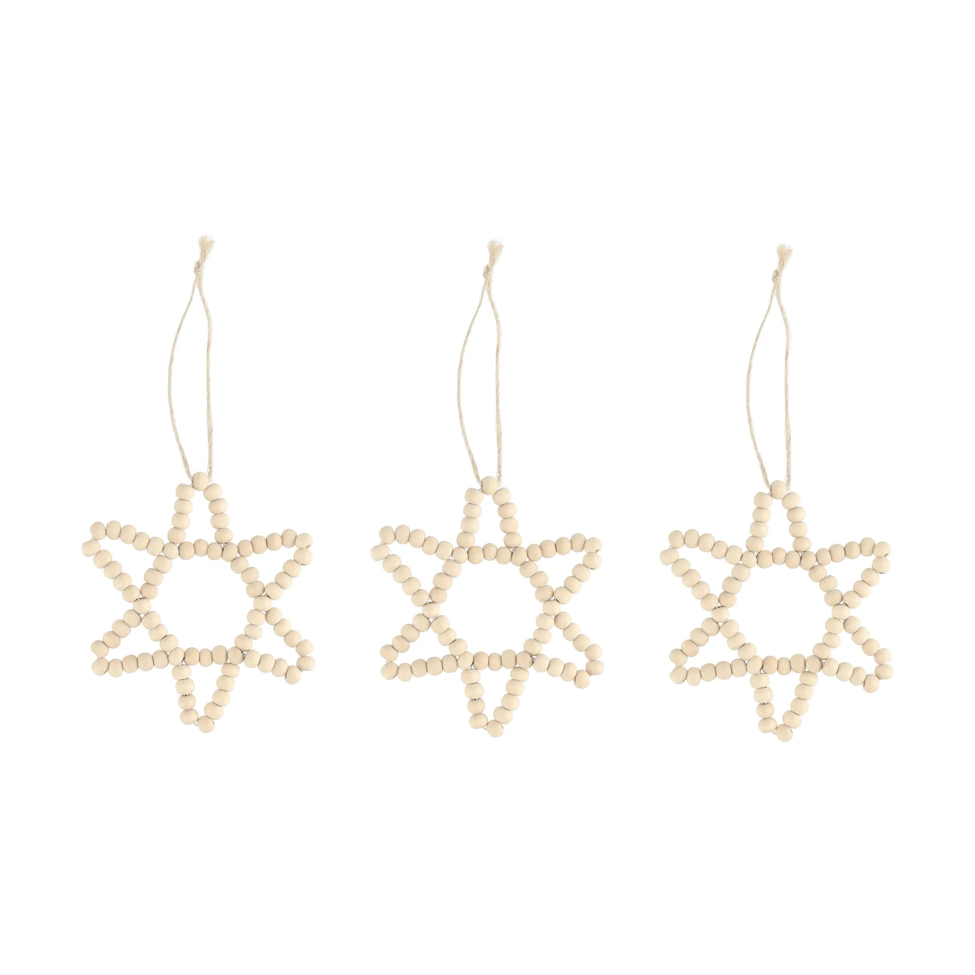Craft kerstboomhanger ster 3-pack, Naturel Scandi Living