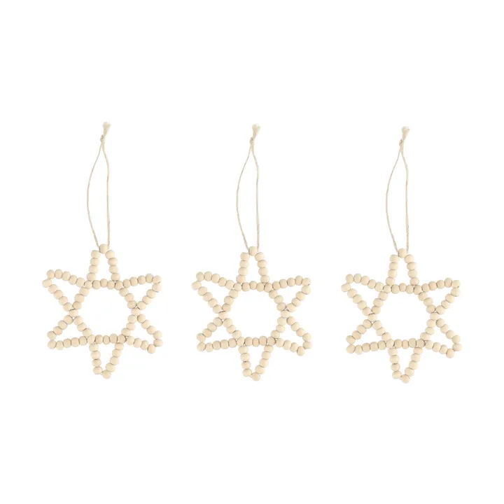 Craft kerstboomhanger ster 3-pack - Naturel - Scandi Living
