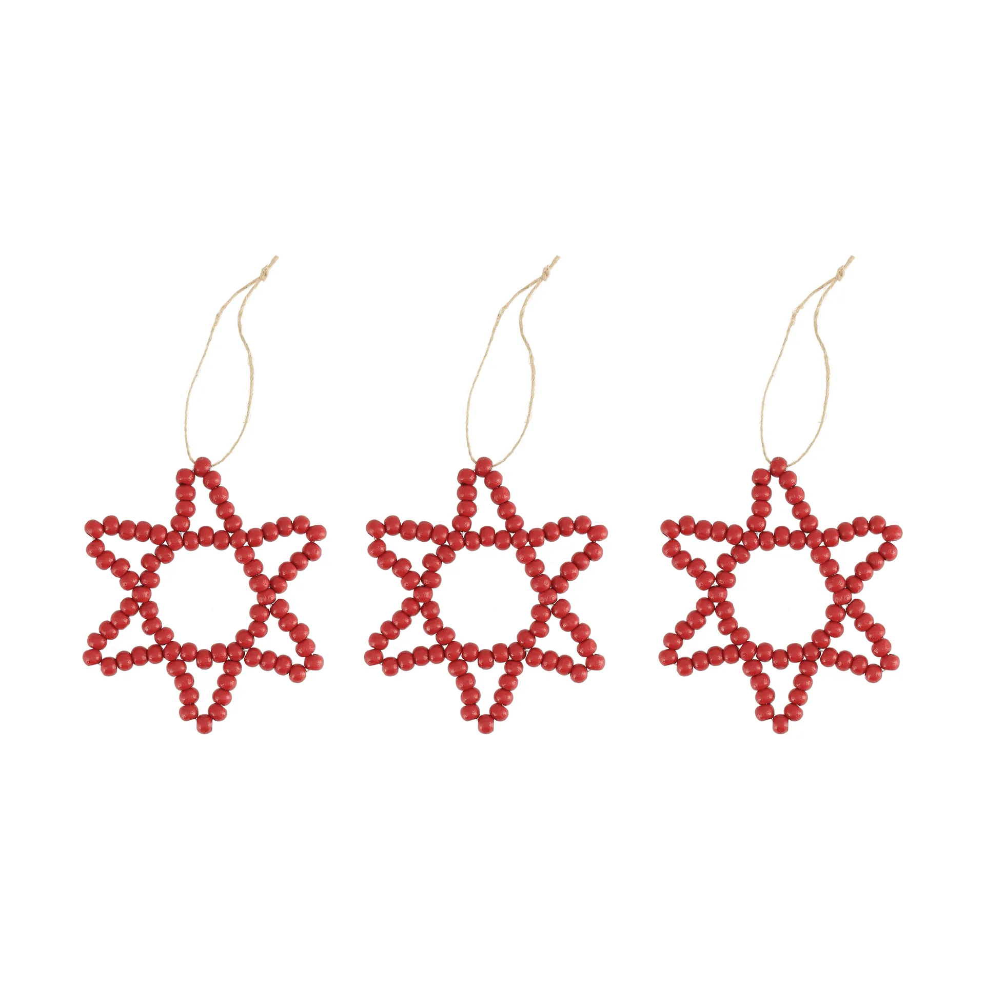 Craft kerstboomhanger ster 3-pack, Rood Scandi Living