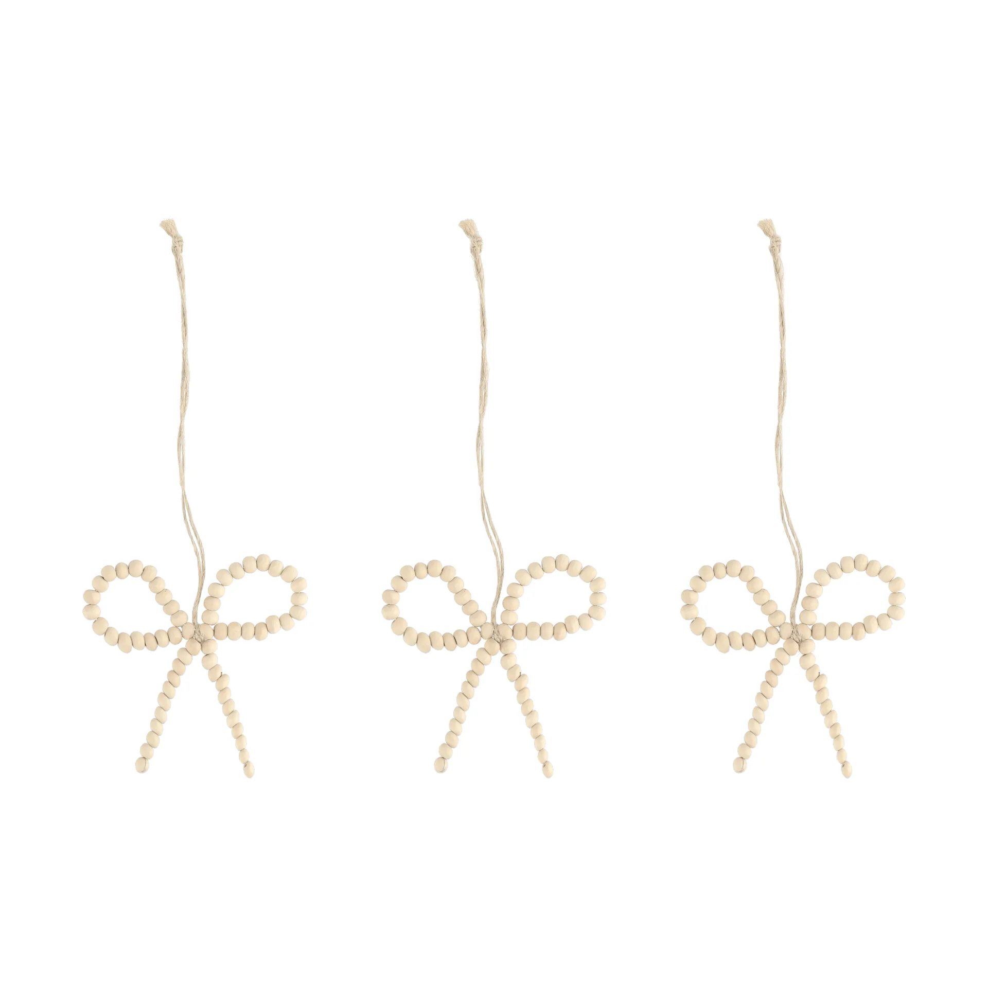 Craft kerstboomhanger strik 3-pack, Naturel Scandi Living