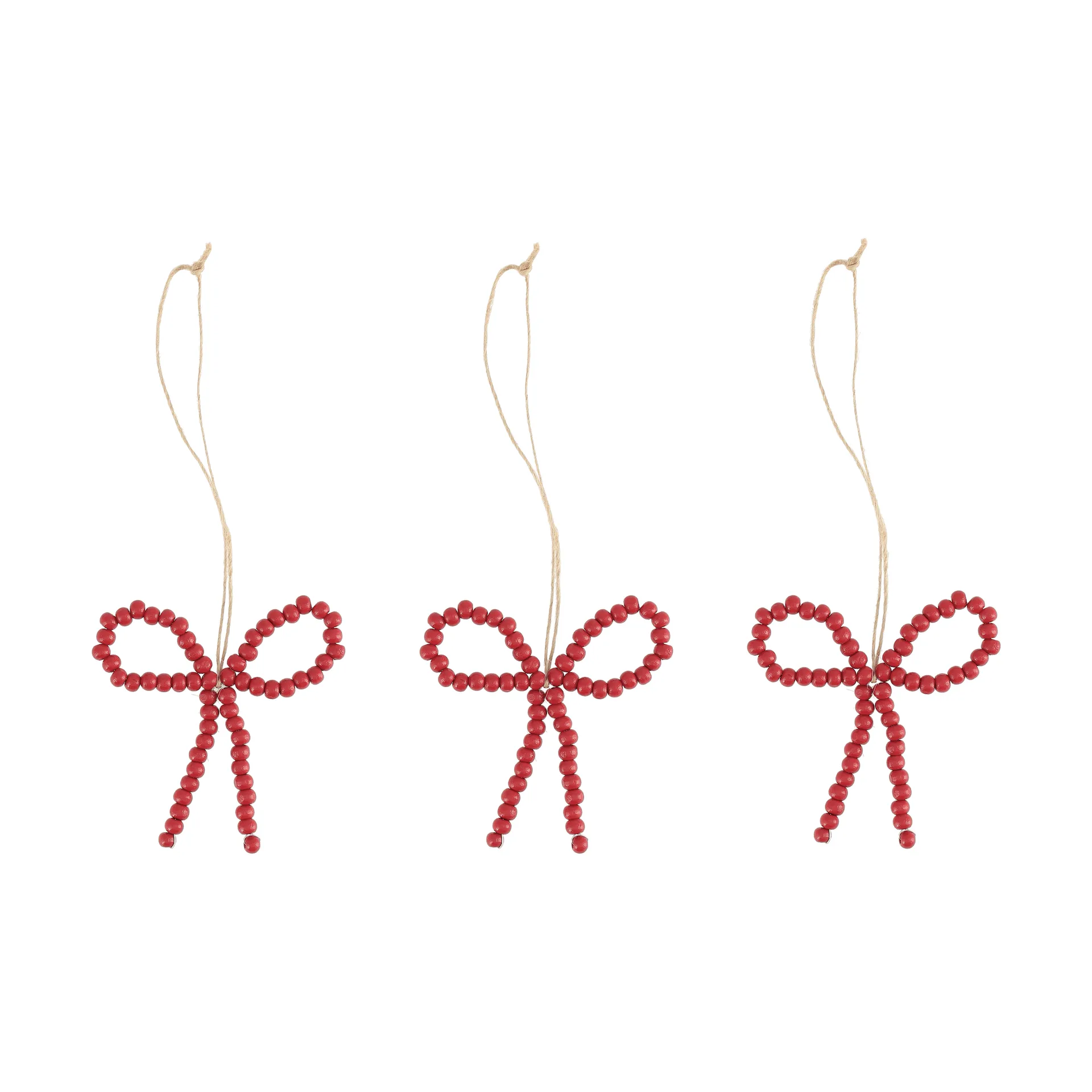 Craft kerstboomhanger strik 3-pack, Rood Scandi Living