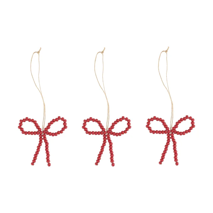 Craft kerstboomhanger strik 3-pack - Rood - Scandi Living