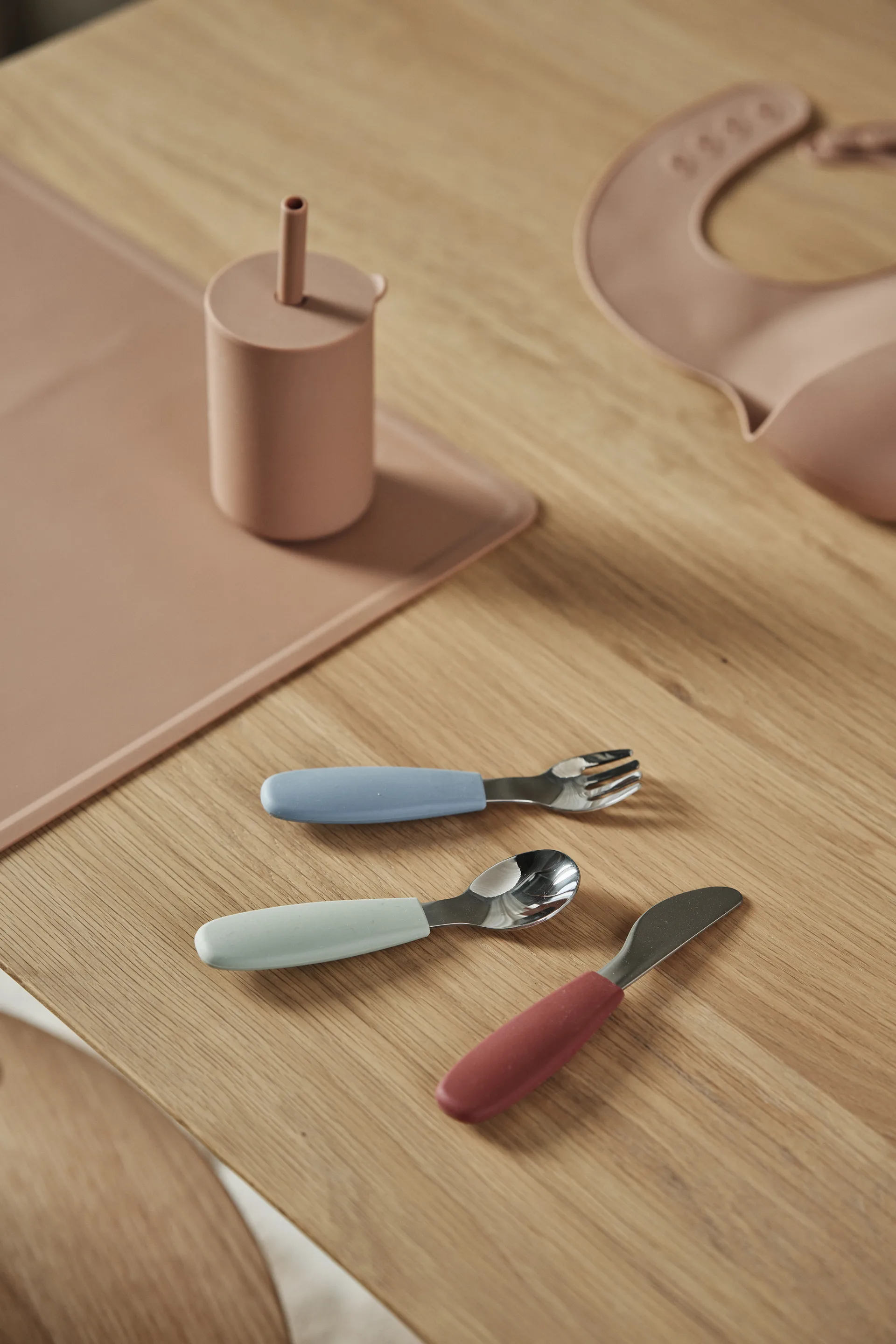 Dine bestekset siliconen 3-delig, Green-blue Scandi Living