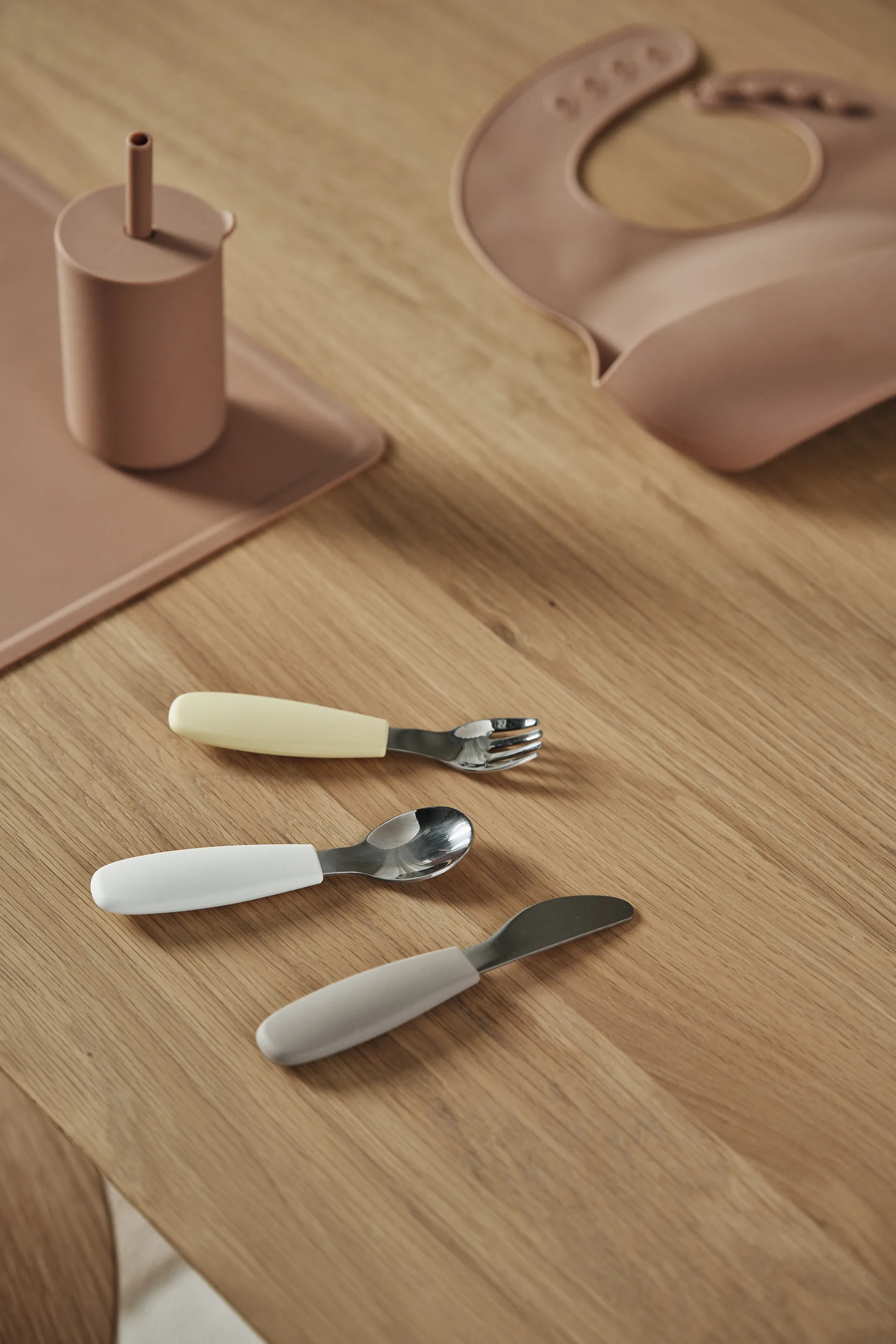 Dine bestekset siliconen 3-delig, Taupe Scandi Living