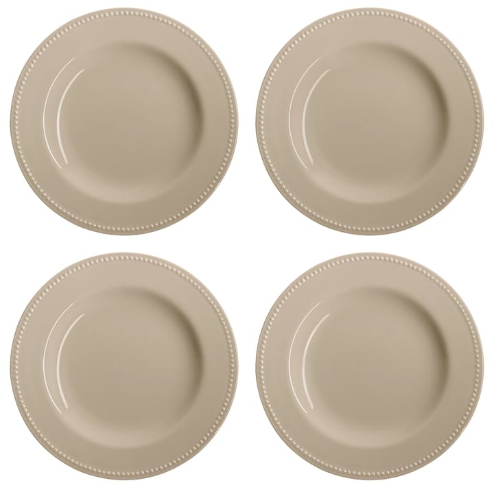 Dots bord 28 cm 4 stuks - Beige - Scandi Living