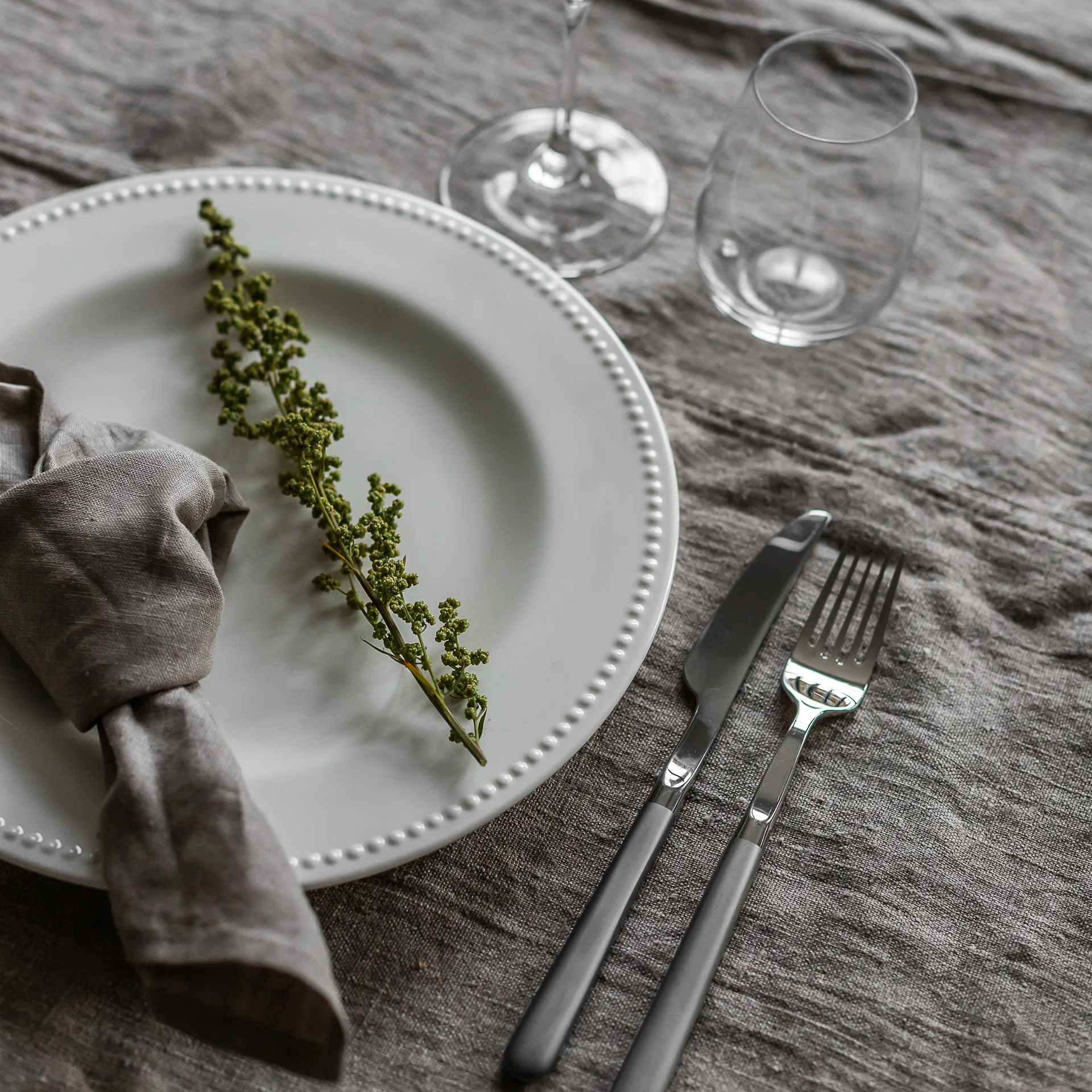 Dots bord 28 cm 4 stuks, Crème wit Scandi Living