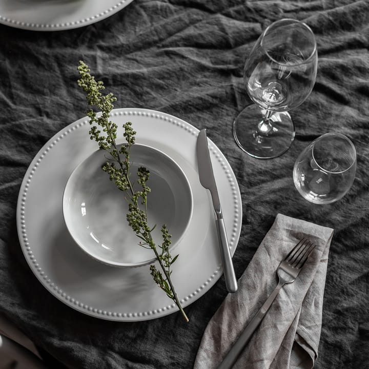Dots bord 28 cm 4 stuks, Crème wit Scandi Living
