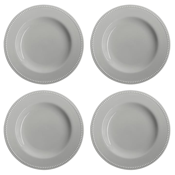 Dots bord 28 cm 4 stuks - Grijs - Scandi Living